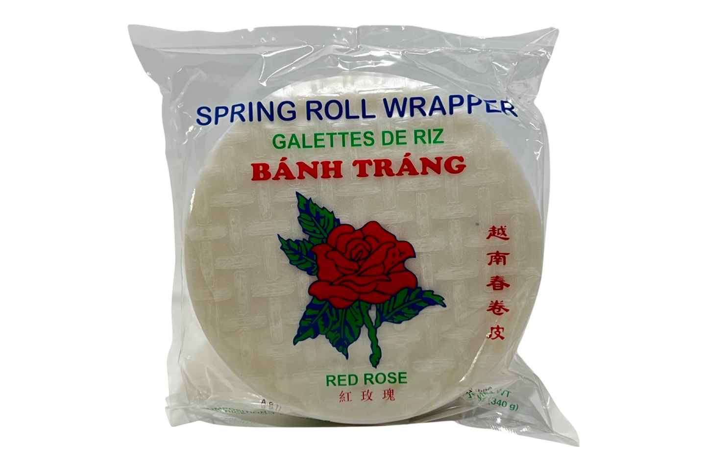 Spring Roll Wrapper Banh Trang Red Rose size: 16cm 340g