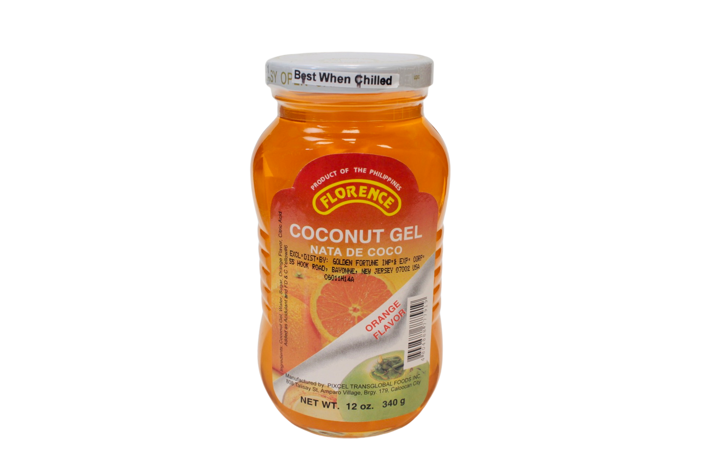 Florence Coconut Gel Nata De Coco (Orange Flavor) 340g