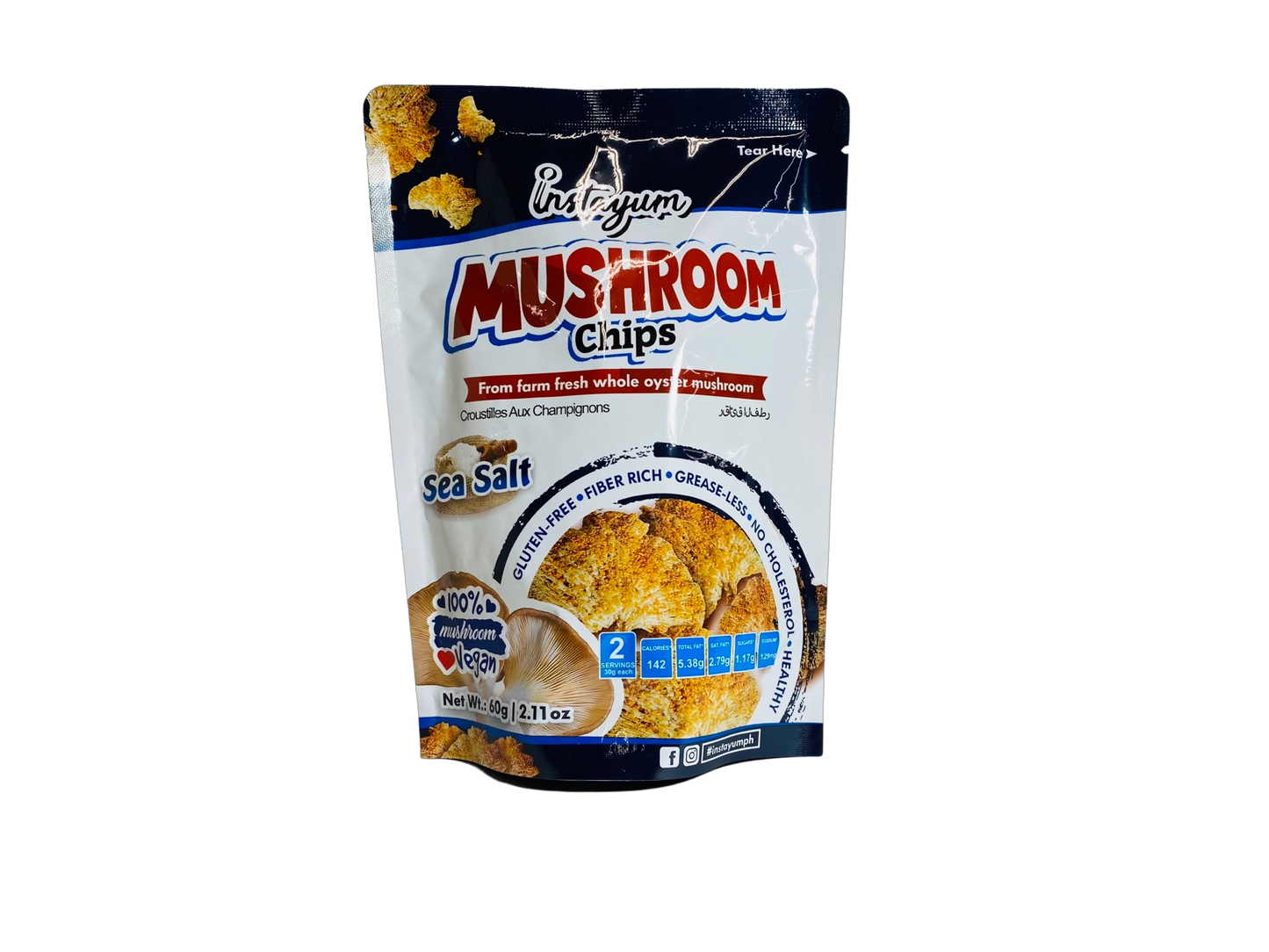 Instayum Mushroom Chips Sea Salt Flavor 60g