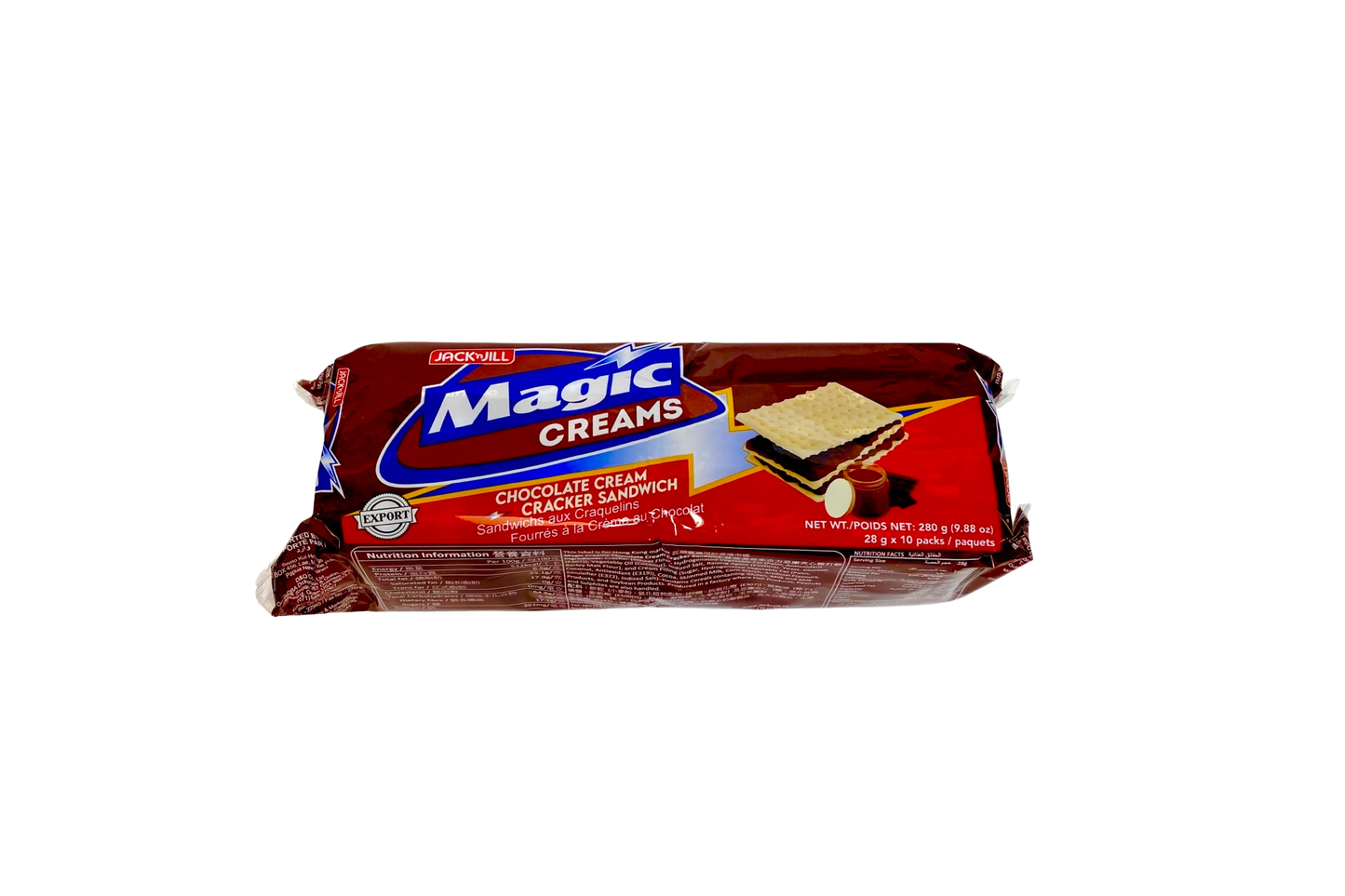 Jack N Jill Magic Creams  Chocolate Flavored Cream Cracker Sandwich (Brown) 10pk 280g