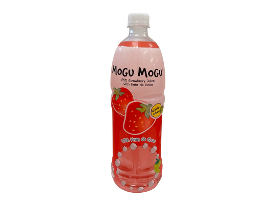 Mogu Mogu Strawberry Flavored Drink with Nata de Coco 1000 mL