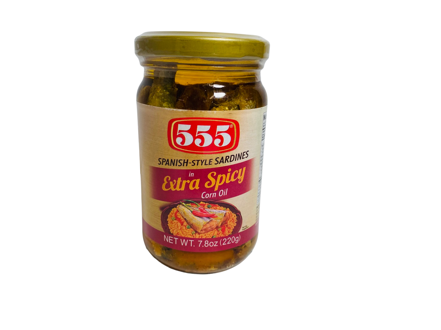 555 Spanish Style Sardines In Extra Spicy Corn Oil 220g