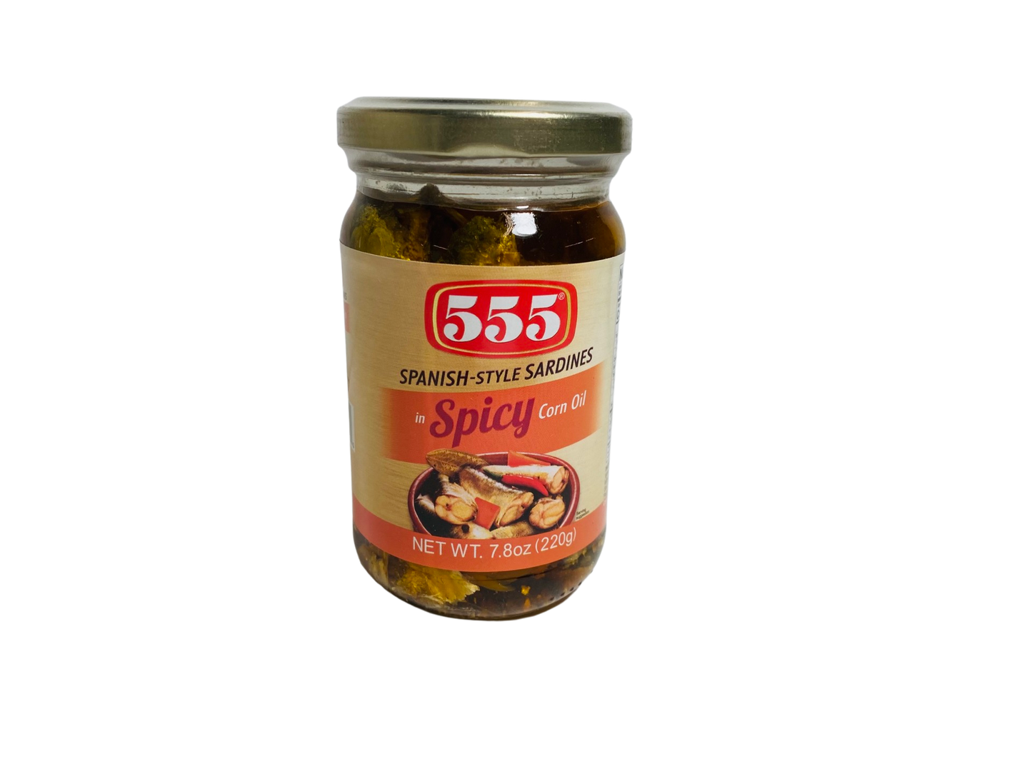 555 Spanish Style Sardines In Spicy Corn Oil 220g