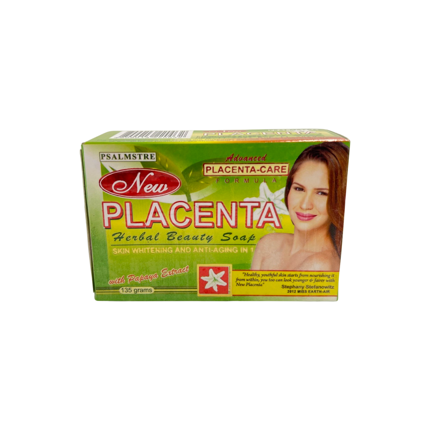 New Placenta Herbal Beauty Soap Skin Whitening and Anti-Aging in 1 with Papaya Extract 135g