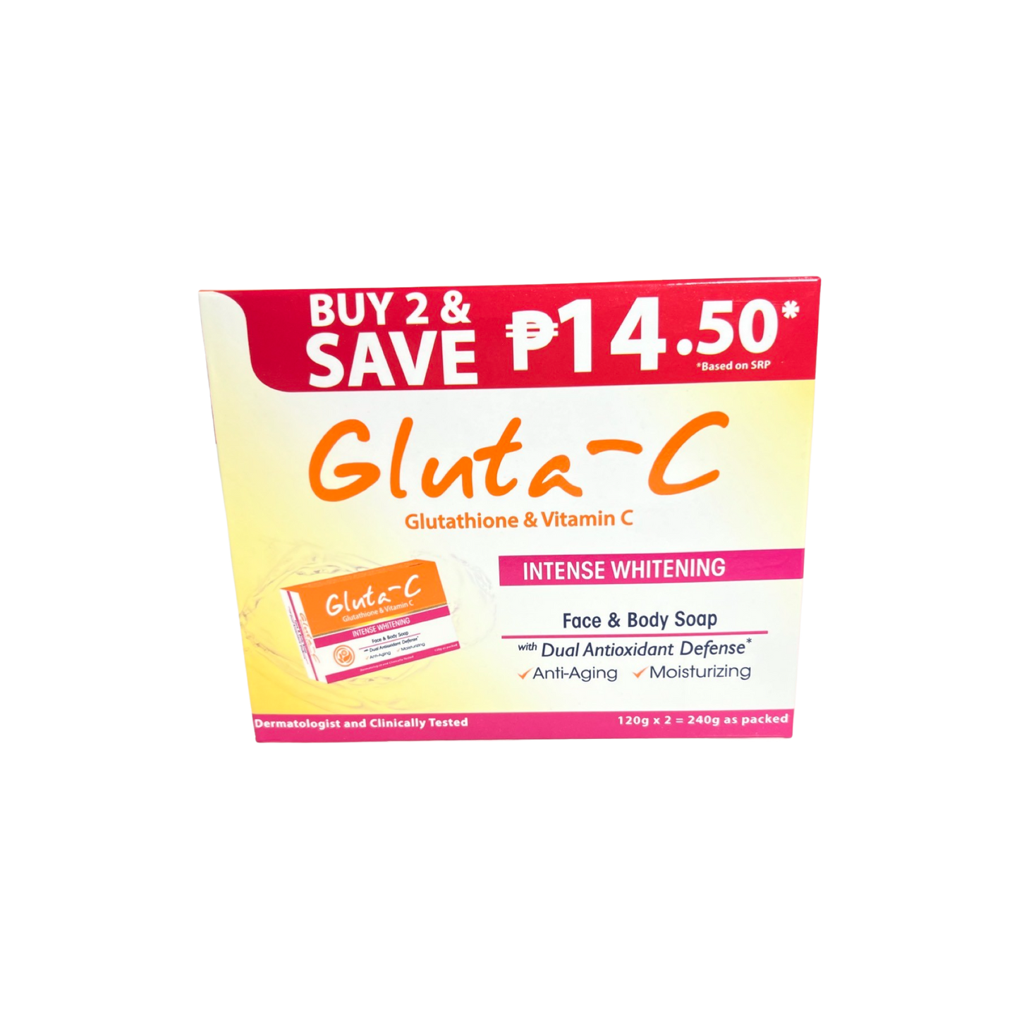 Gluta-C Intense Whitening Face and Body Soap 120g x2