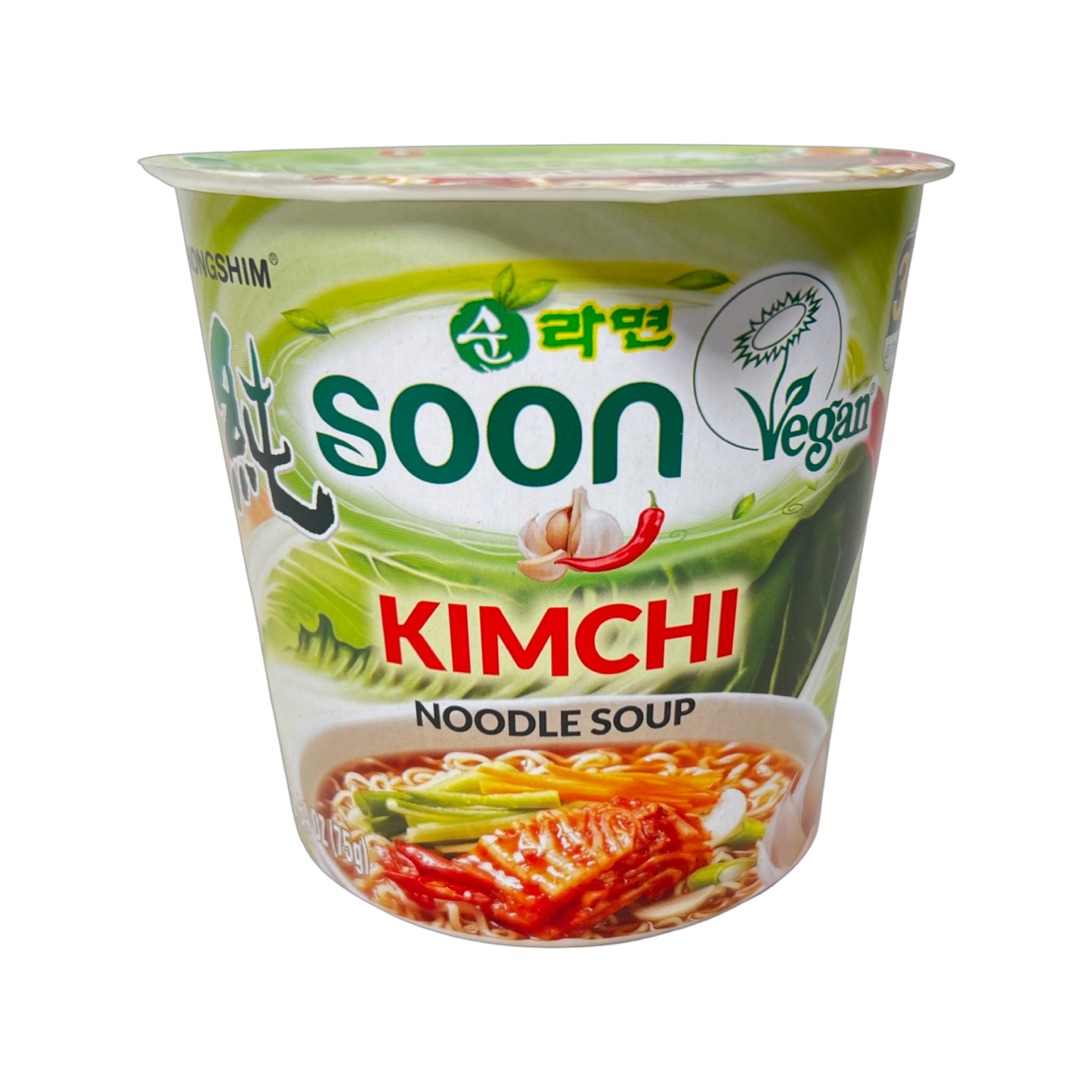 Nongshim Soon Vegan Kimchi Noodle Soup Cup 75g