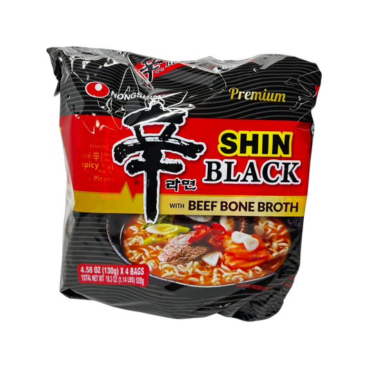 Nongshim Shin Black with Beef Bone Broth 4x130g pack