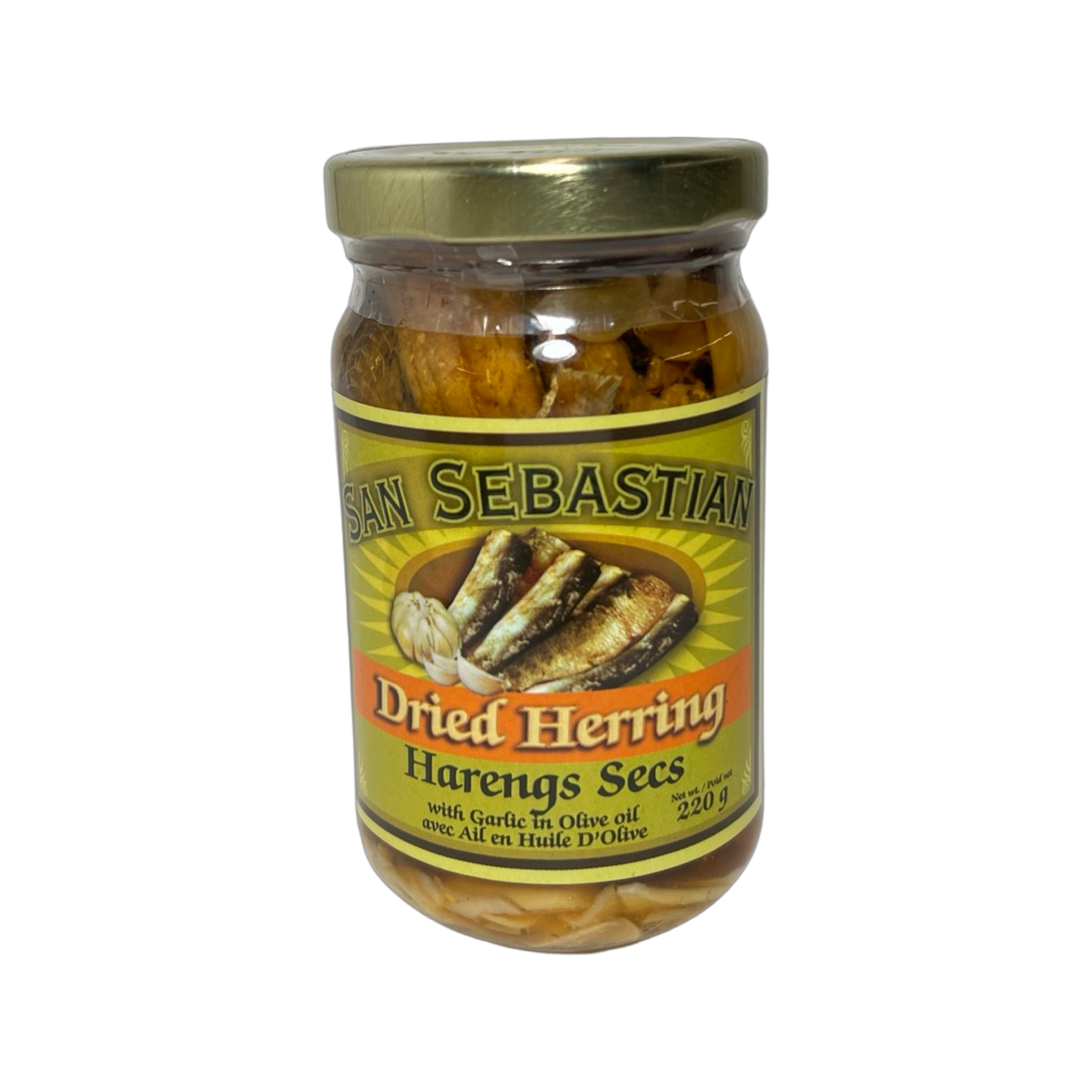 San Sebastian Dried Herring with Garlic in Olive Oil 220g