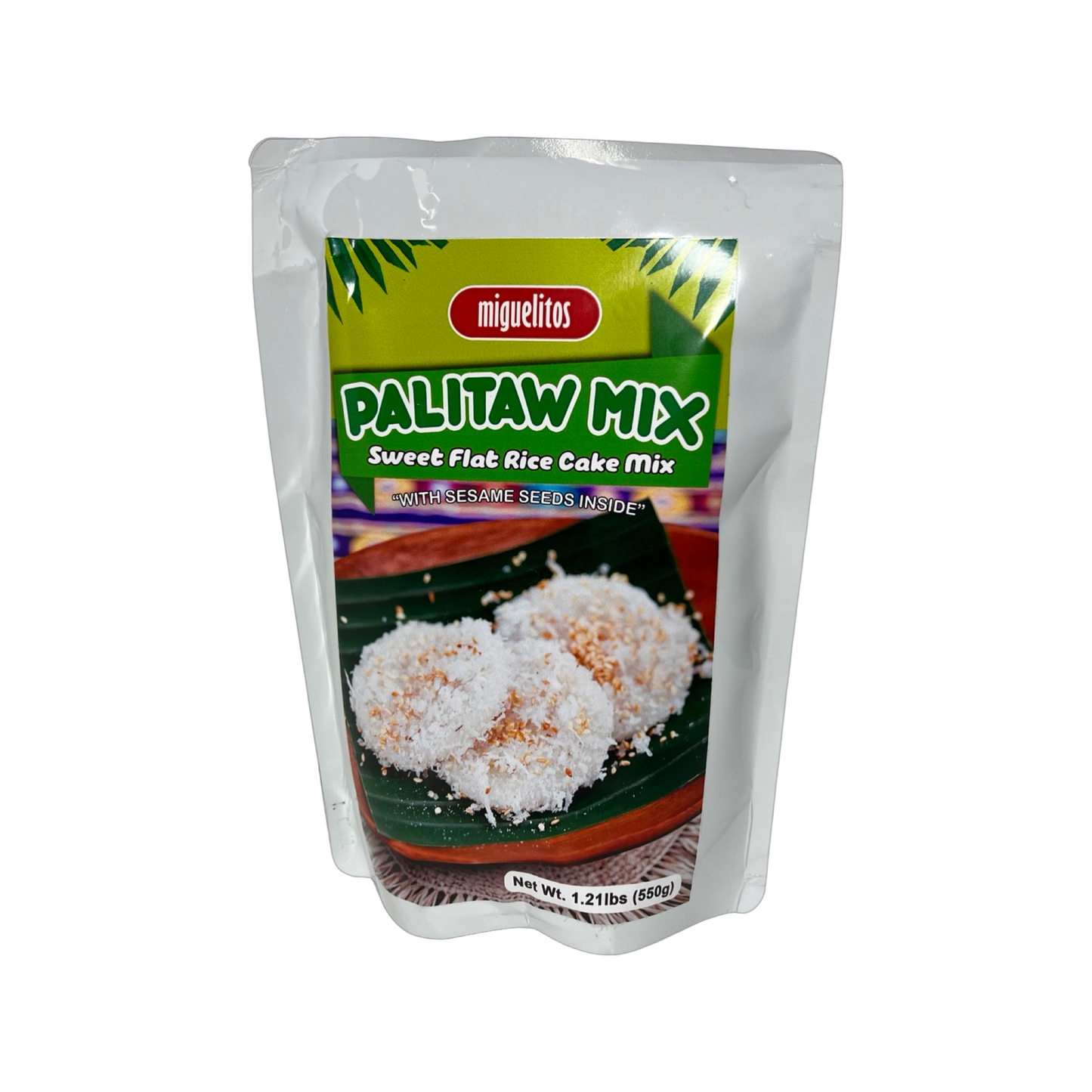 Miguelitos Palitaw Mix Sweet Flat Rice Cake Mix with Sesame Seeds Inside 550g