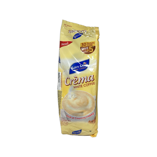 San Mig Super Coffee Crema White Coffee 3in1 Coffee Mix 25g x 30 sachets 750g