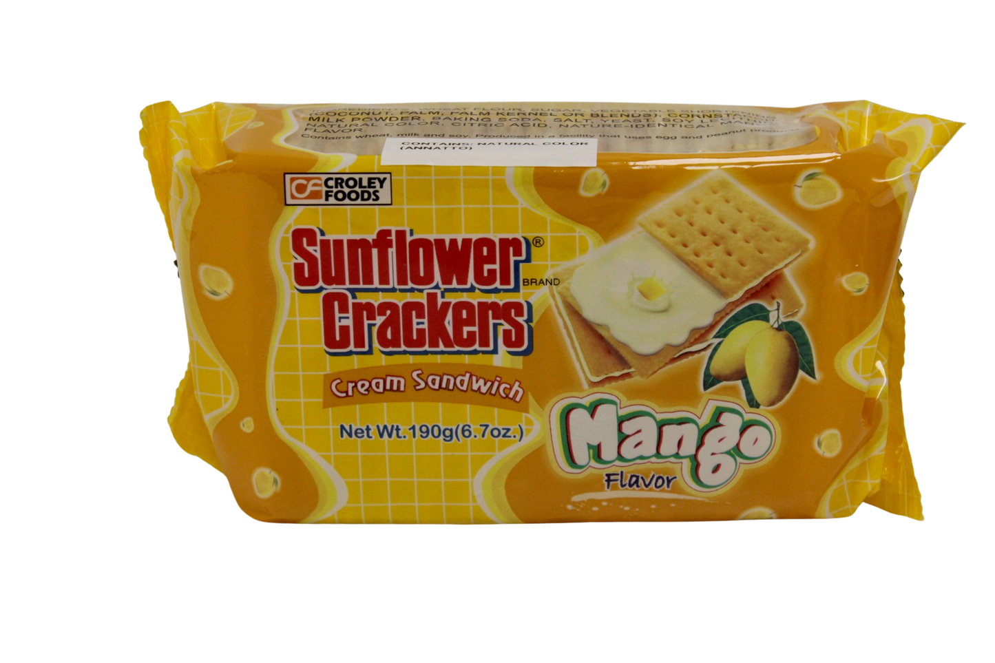 Croley Foods Sunflower Crackers Cream Sandwich Mango Flavor 190g