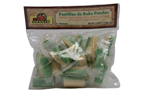 Lucia Pastillas De Buko Pandan (Young Coconut & Screw Pine) 133g