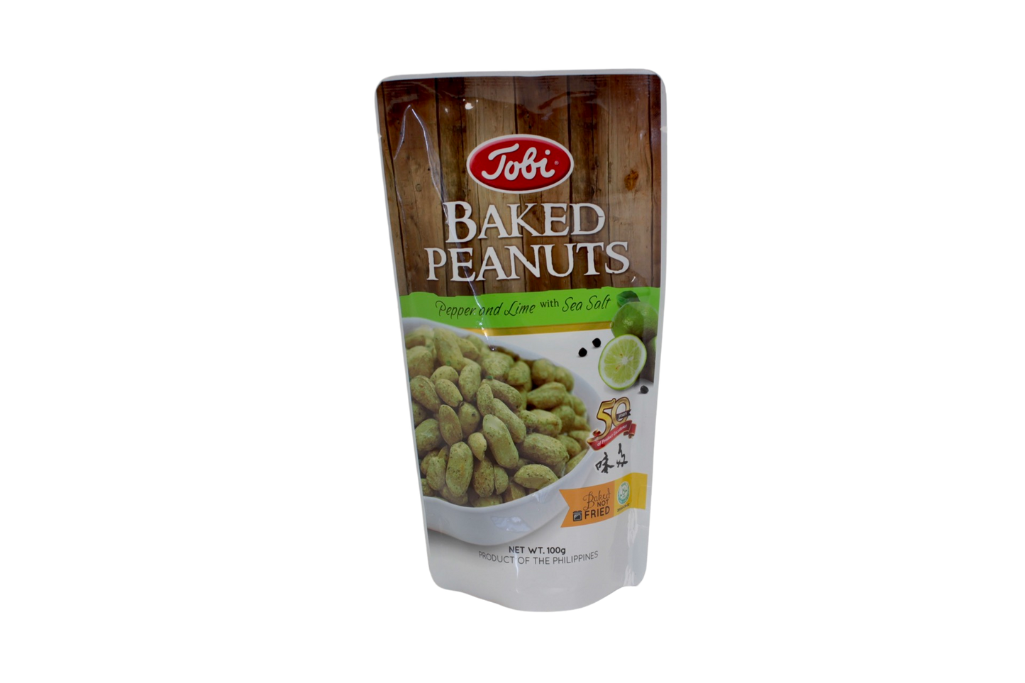 Tobi Baked Peanuts (Pepper & Lime With Sea Salt) 100g