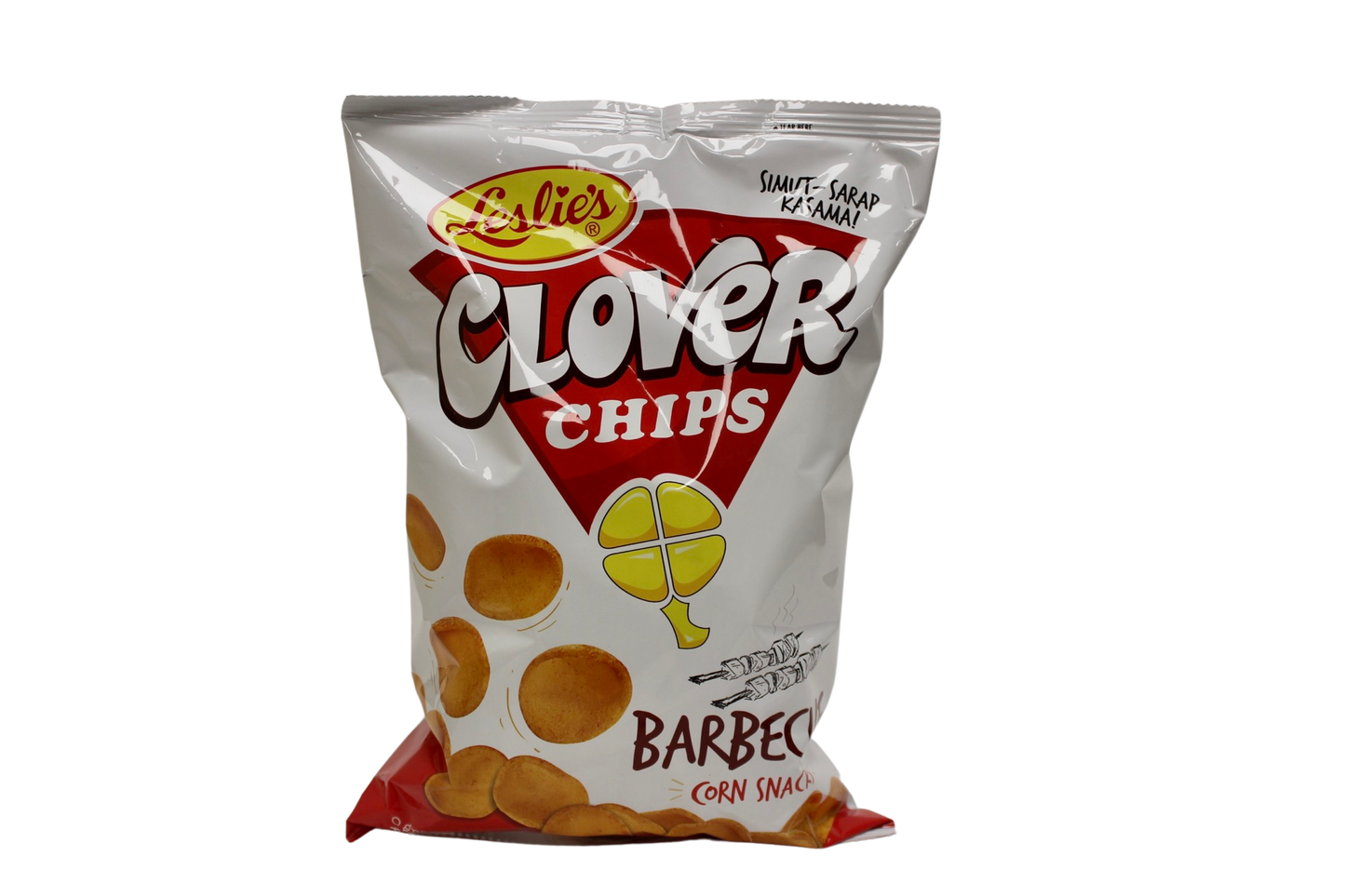 Leslie's Clover Chips Barbeque Corn Snacks, 145g/15 oz., Bag, {Imported  from Canada}