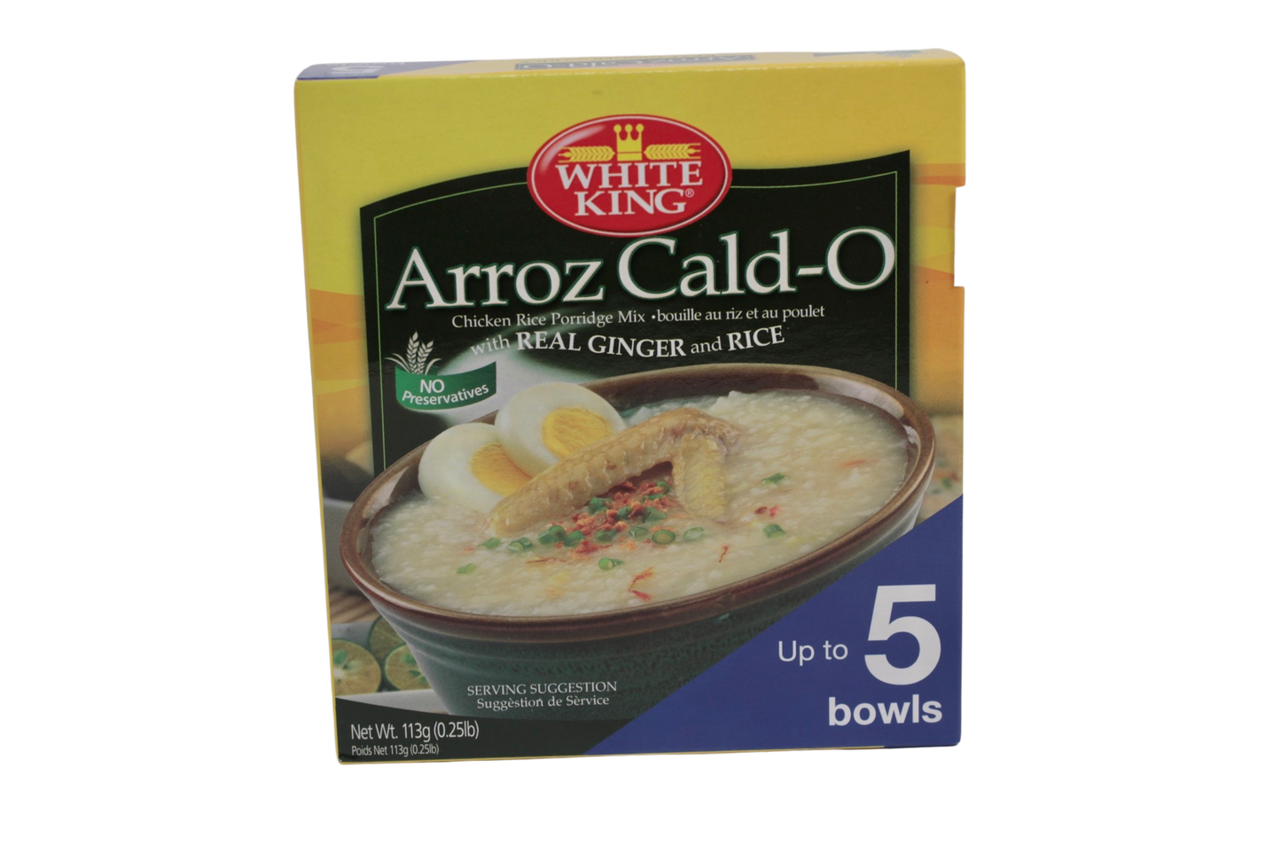 White King Arroz-Caldo (Chicken Rice Porridge Mix with Real Ginger and Rice) 113g